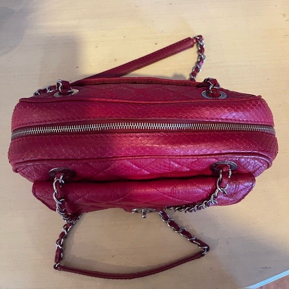 SOLD Chanel Python Quilt Flap and Zipper Medium Size Bag - Picture 8 of 11